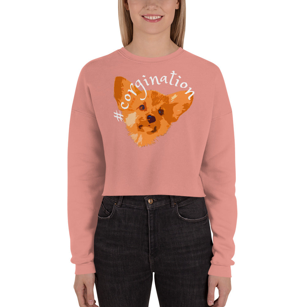 Gift for dog lovers. #corgination cropped sweatshirt for girls. Streetwear for women WickedYo.
